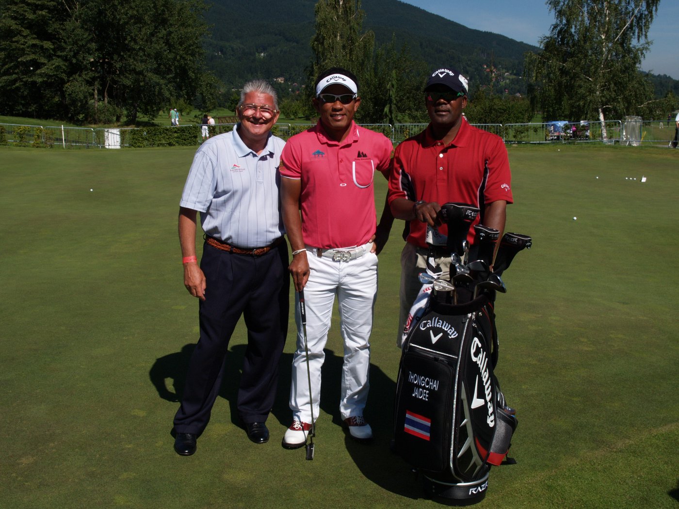 Brett Brasier with Thai golfer Thongchai Jaidee